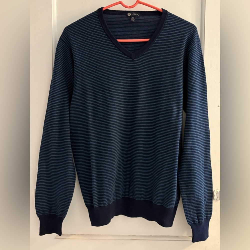 JCrew Cotton/Cashmere Men’s Striped Sweater Size Small